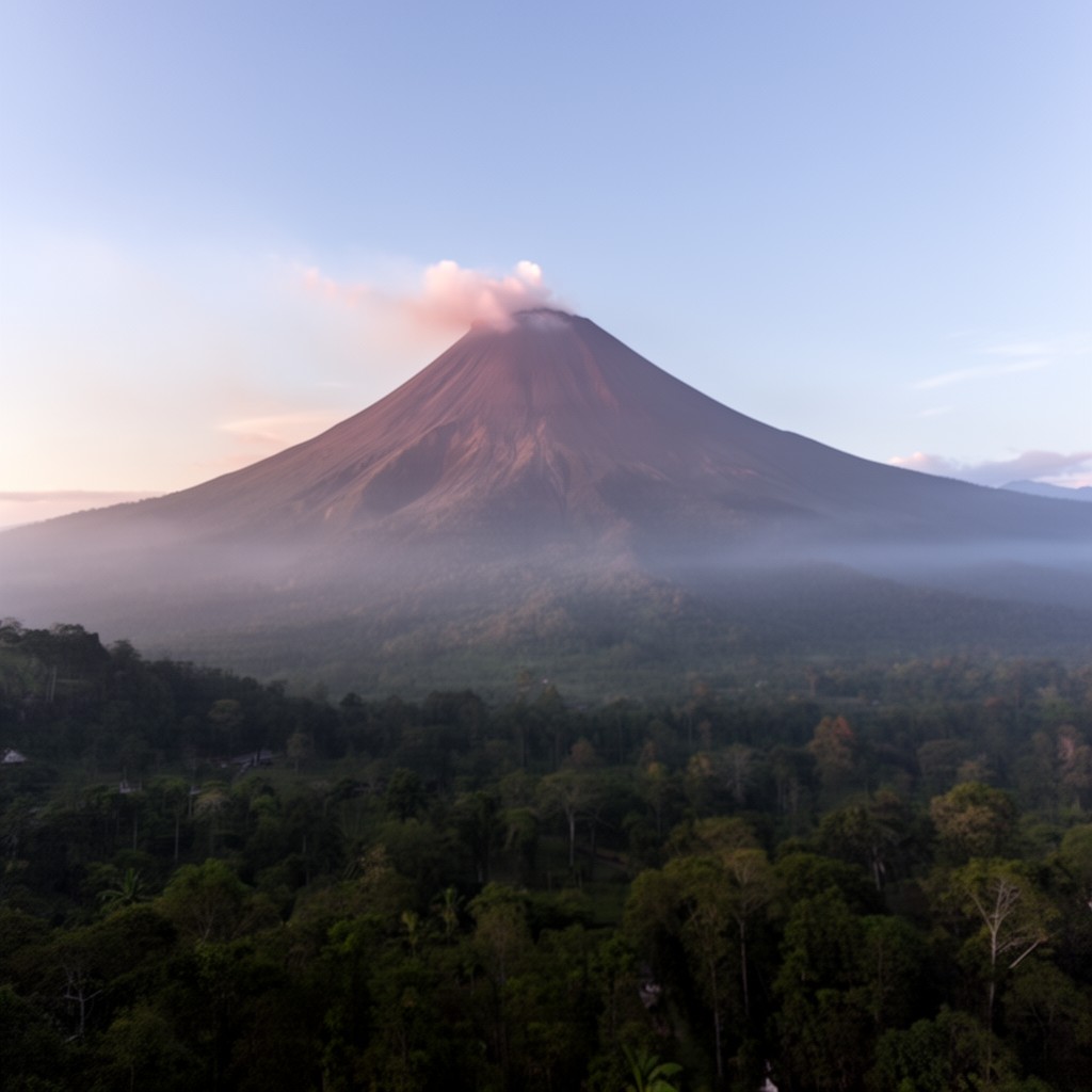 AI-generated illustration of Mount Merapi