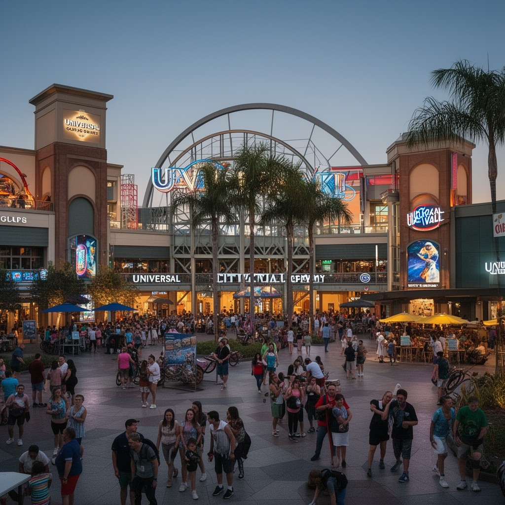 AI-generated illustration of Universal CityWalk Orlando