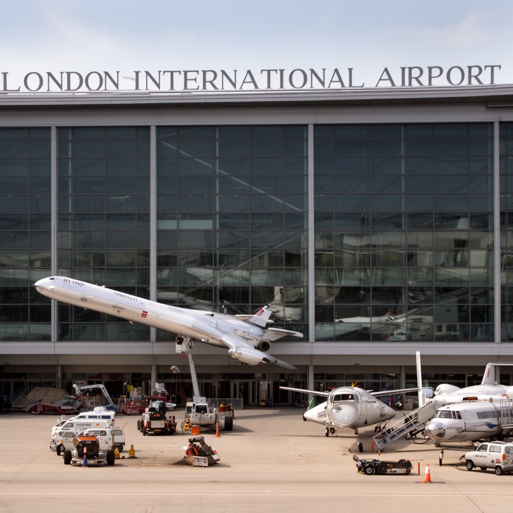 AI-generated illustration of London International Airport
