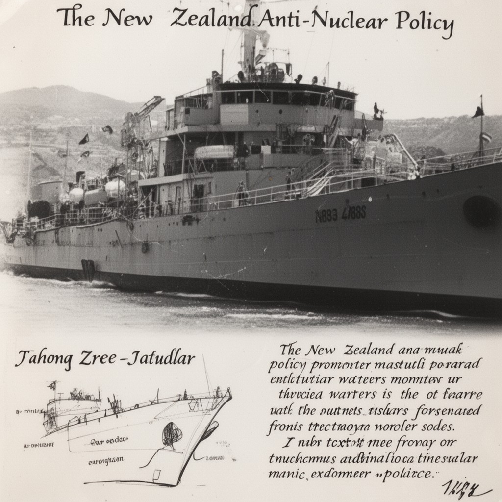 AI-generated illustration of New Zealand anti-nuclear policy