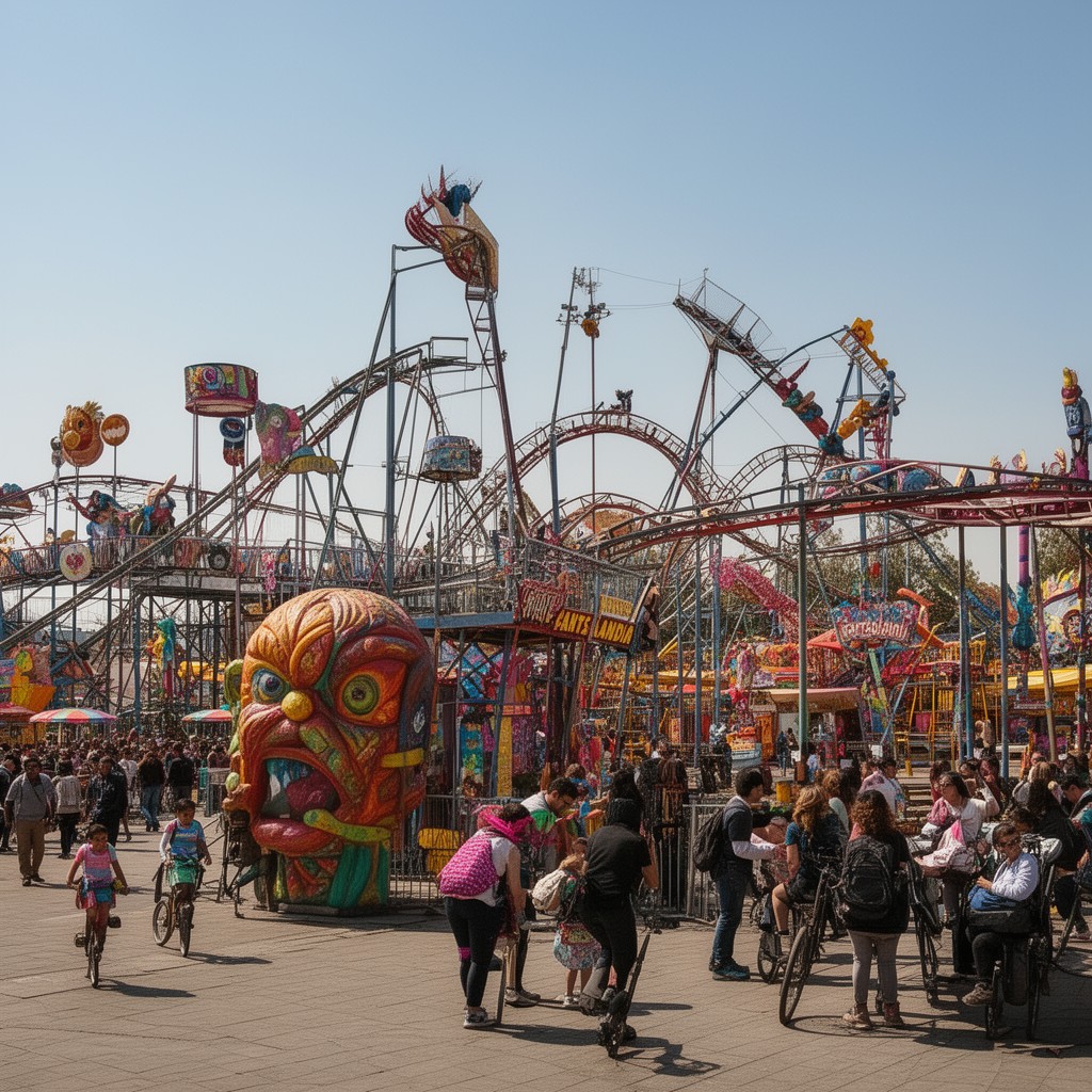 AI-generated illustration of amusement park Fantasilandia