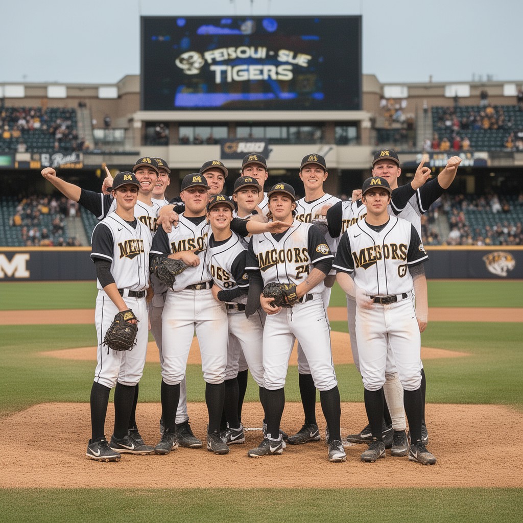 AI-generated illustration of Missouri Tigers baseball team