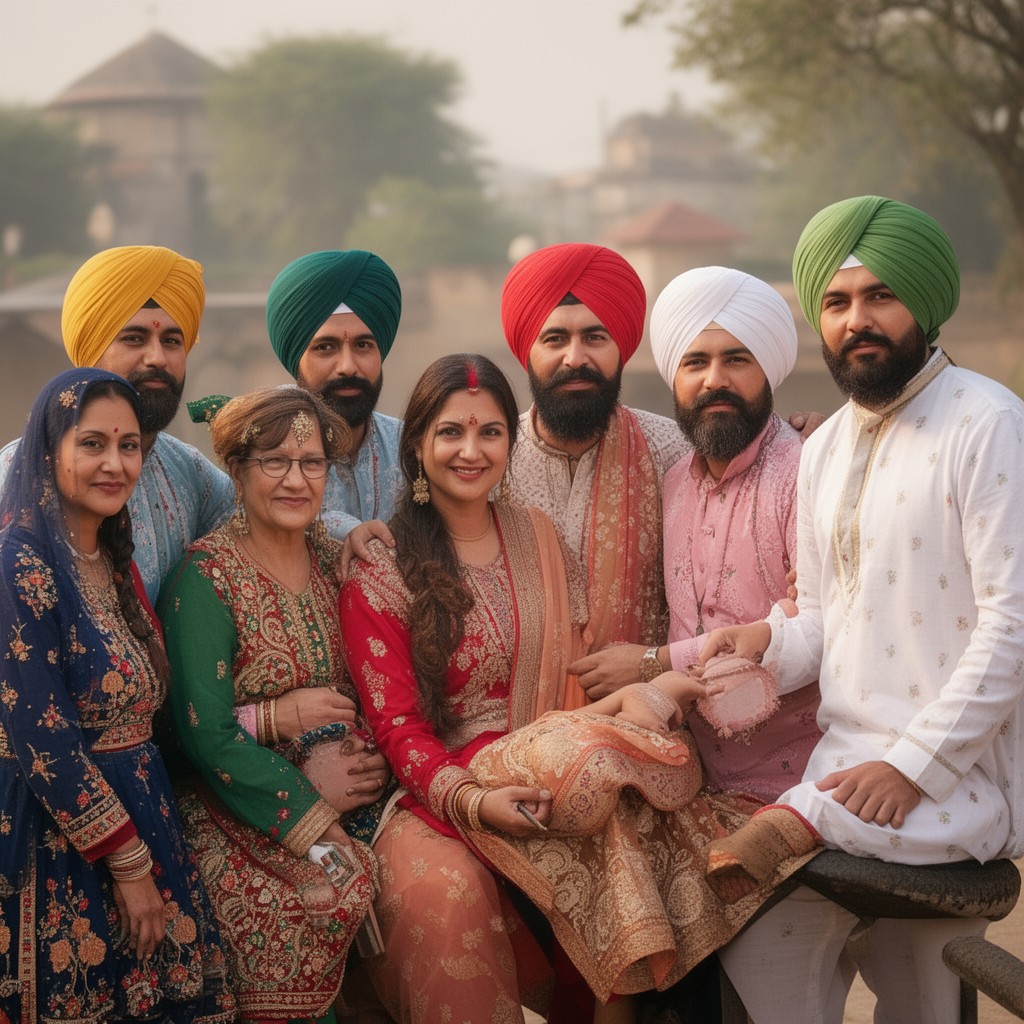 AI-generated illustration of Punjabi people