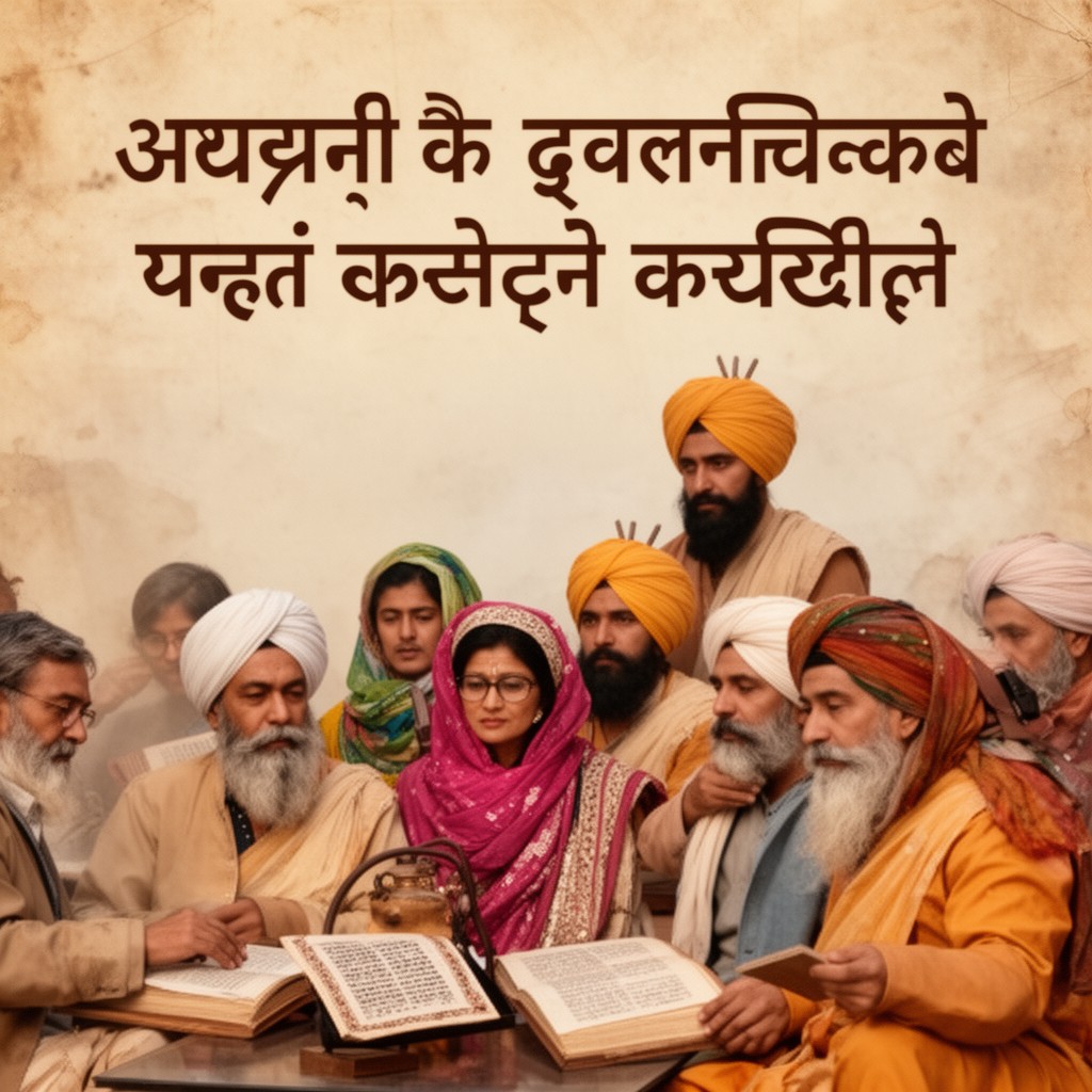 AI-generated illustration of Punjabi literature