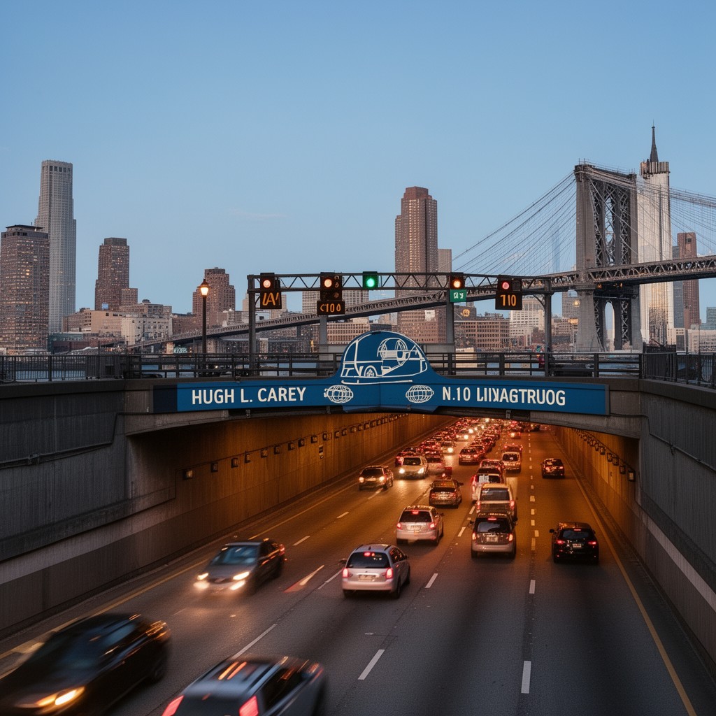 AI-generated illustration of Hugh L. Carey Tunnel