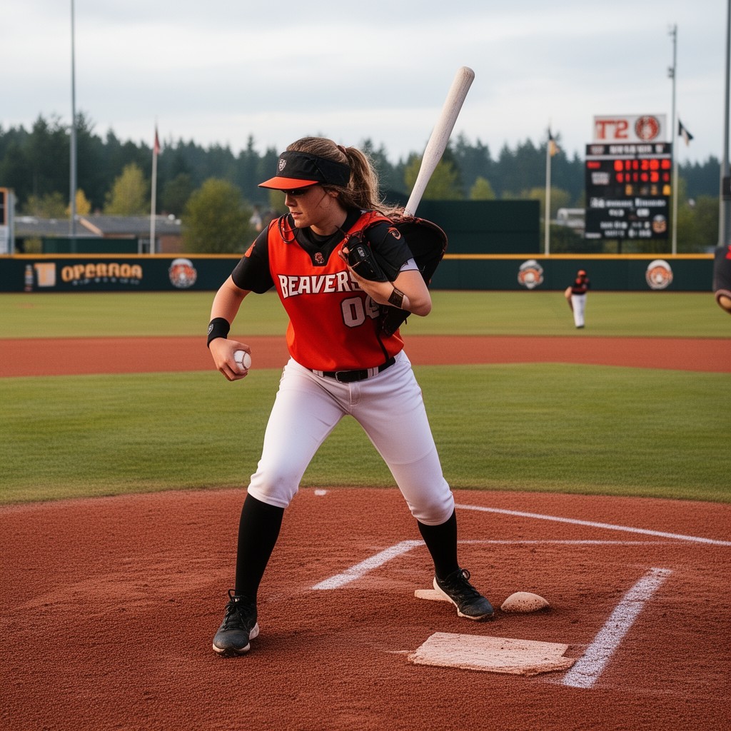AI-generated illustration of Oregon State Beavers softball