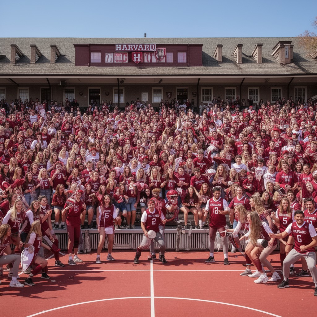 AI-generated illustration of Harvard Crimson athletics