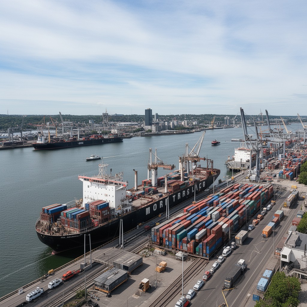 AI-generated illustration of Port of Montreal