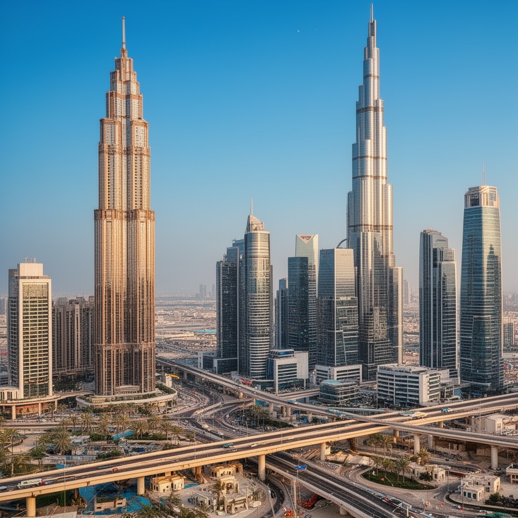AI-generated illustration of Dubai International Financial Centre