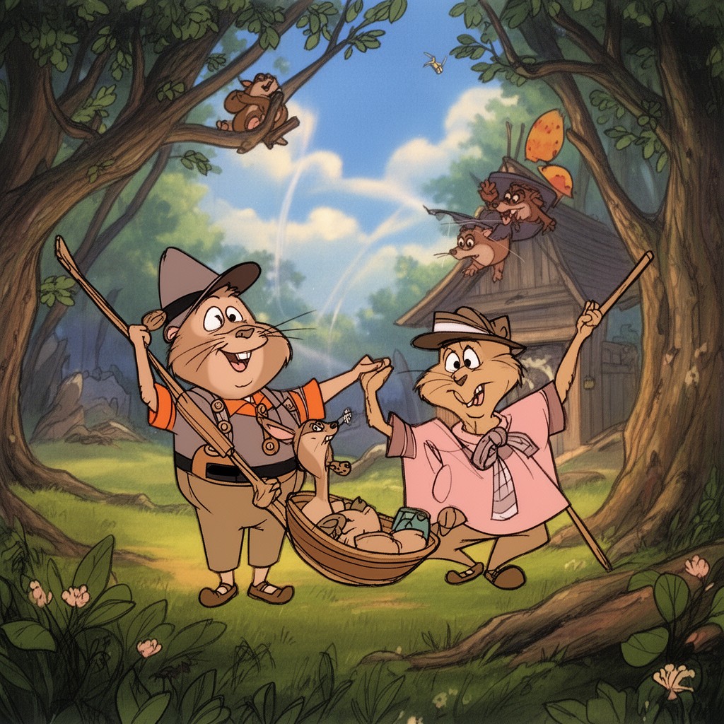 AI-generated illustration of The Adventures of Ichabod and Mr. Toad (1949 film)
