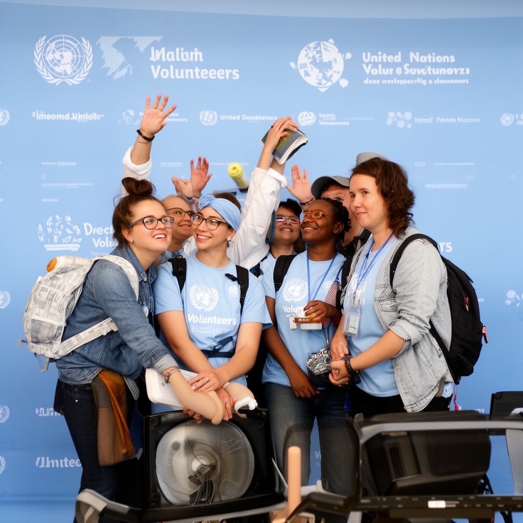 AI-generated illustration of United Nations Volunteers