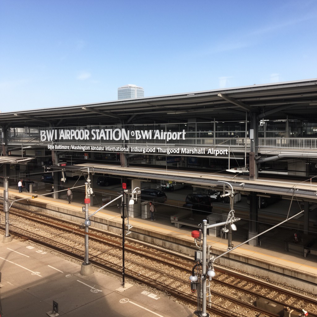 AI-generated illustration of BWI Airport station
