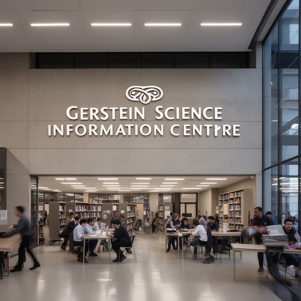 AI-generated illustration of Gerstein Science Information Centre