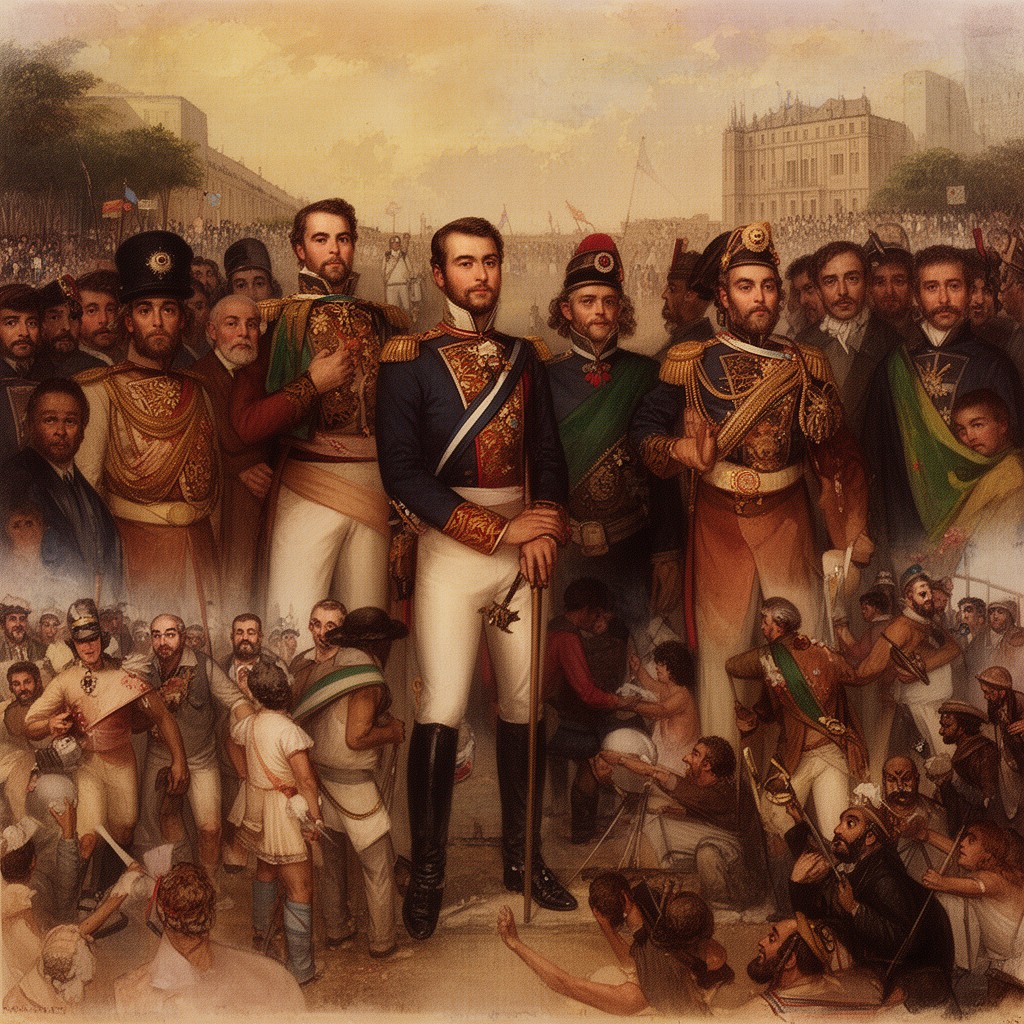 AI-generated illustration of Brazilian independence movement