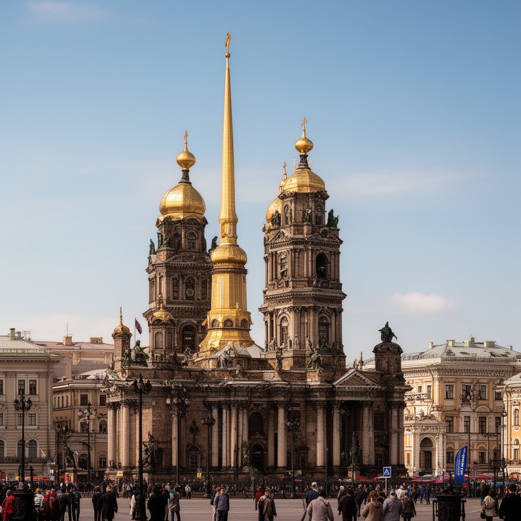 AI-generated illustration of Peter and Paul Cathedral, Saint Petersburg