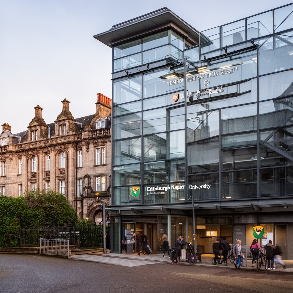 AI-generated illustration of Edinburgh Napier University