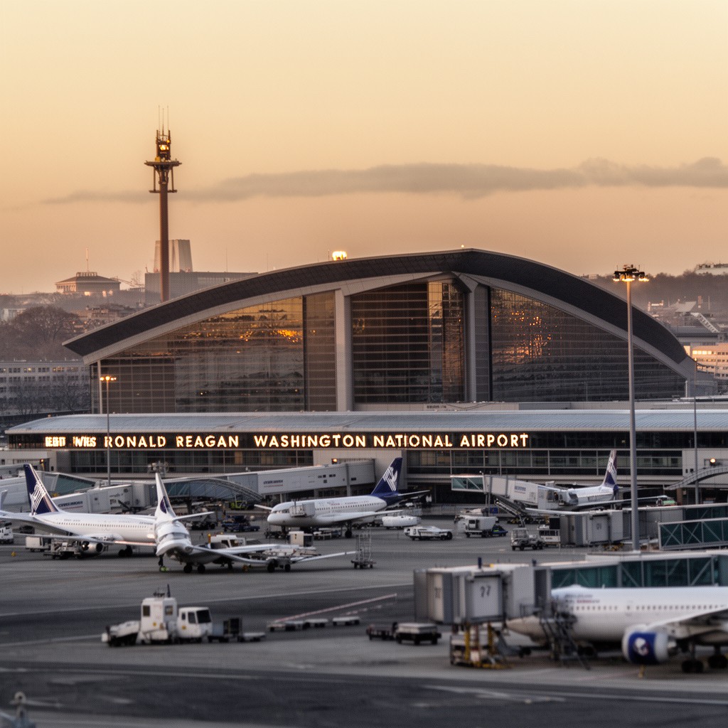 AI-generated illustration of Ronald Reagan Washington National Airport