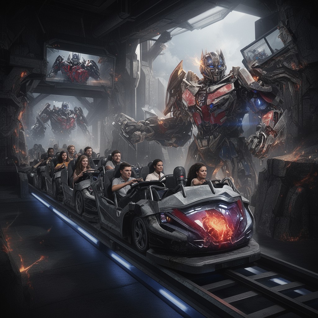 AI-generated illustration of Transformers: The Ride 3D