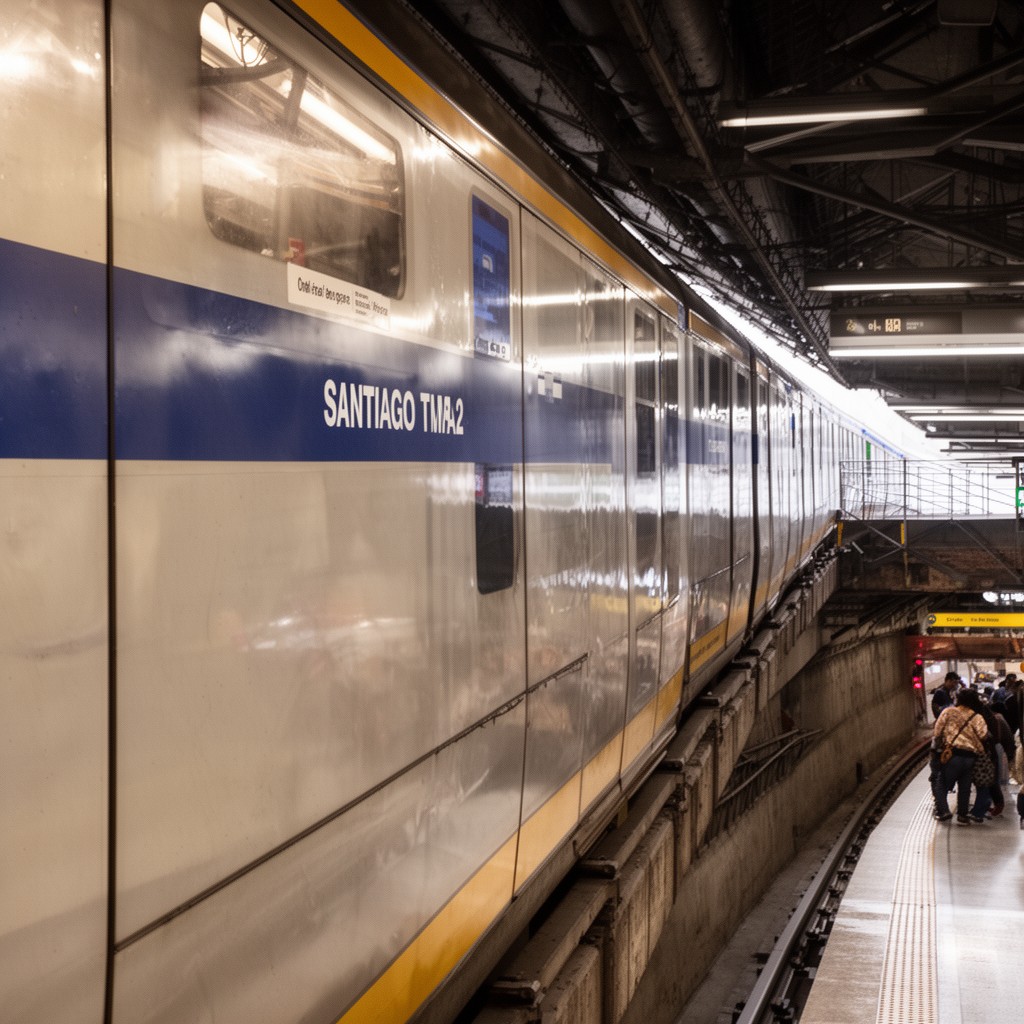 AI-generated illustration of Santiago Metro Line 2