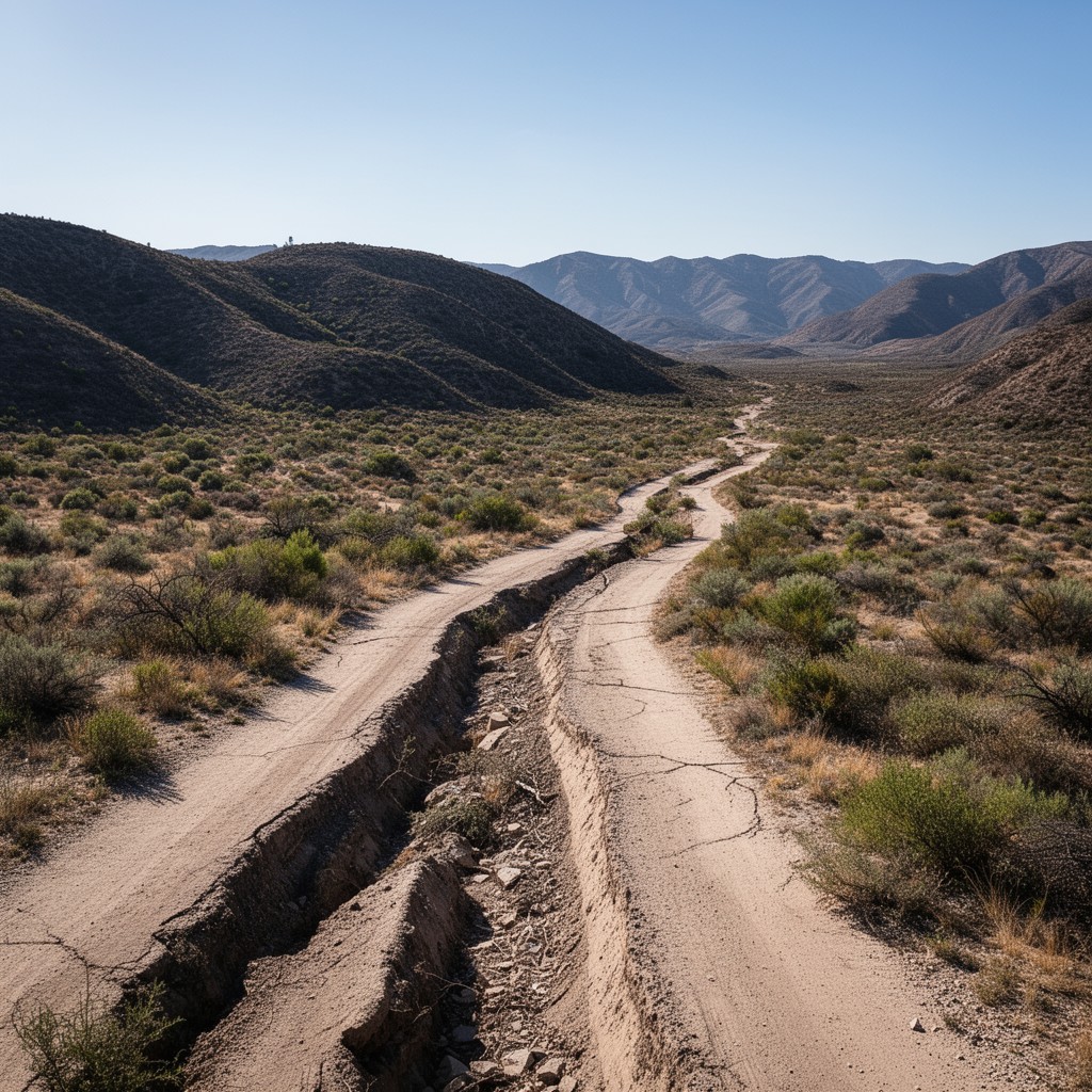 AI-generated illustration of San Andreas Fault