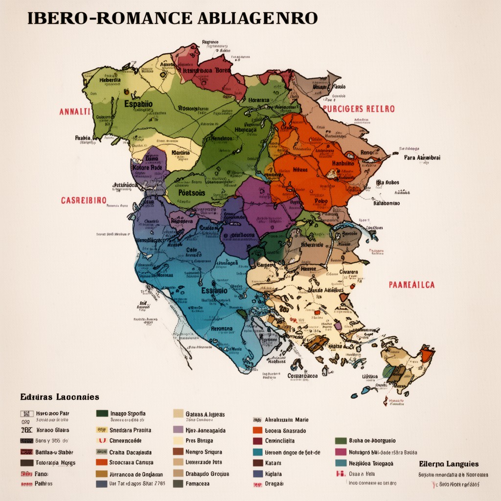 AI-generated illustration of Ibero-Romance languages