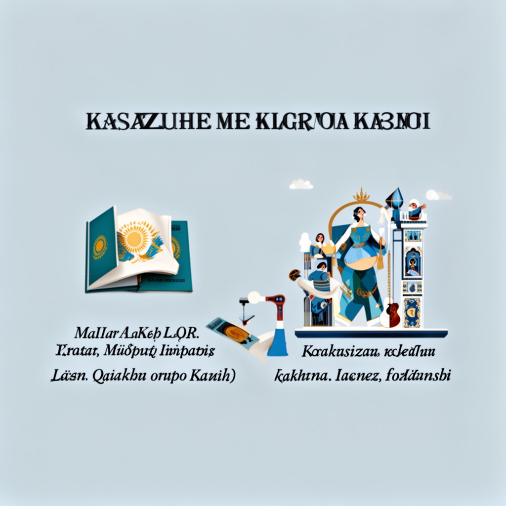 AI-generated illustration of Kazakh language