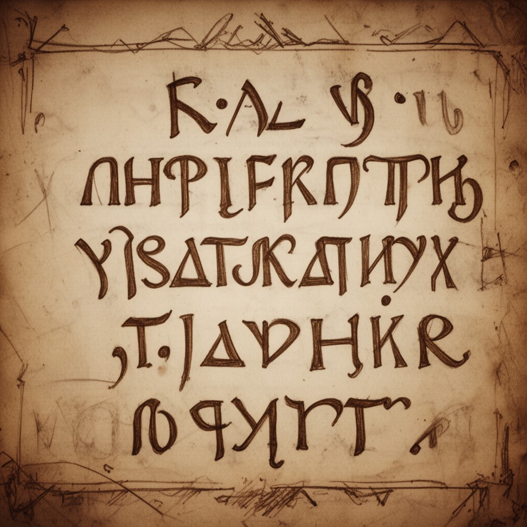 AI-generated illustration of Glagolitic script