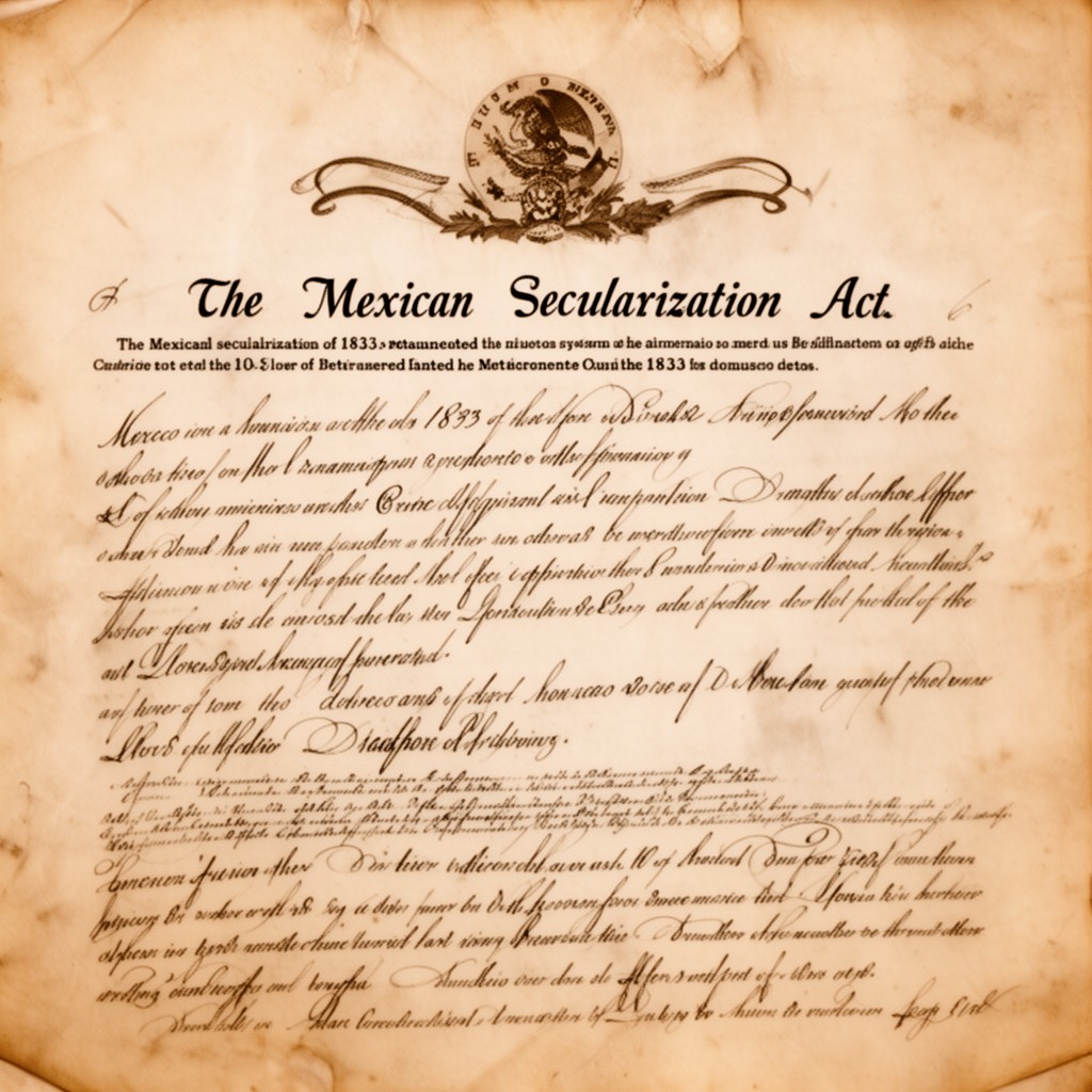 AI-generated illustration of Mexican secularization act of 1833