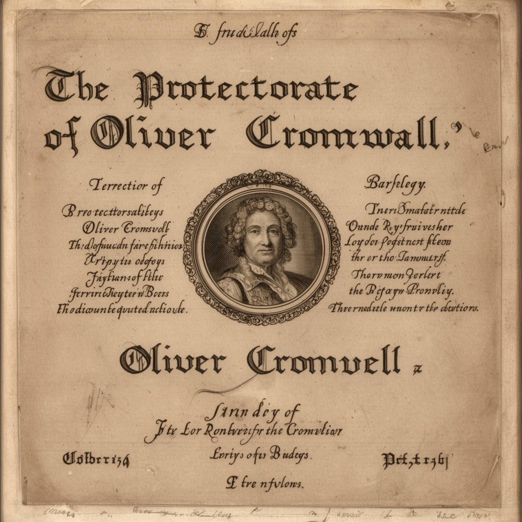 AI-generated illustration of Protectorate of Oliver Cromwell