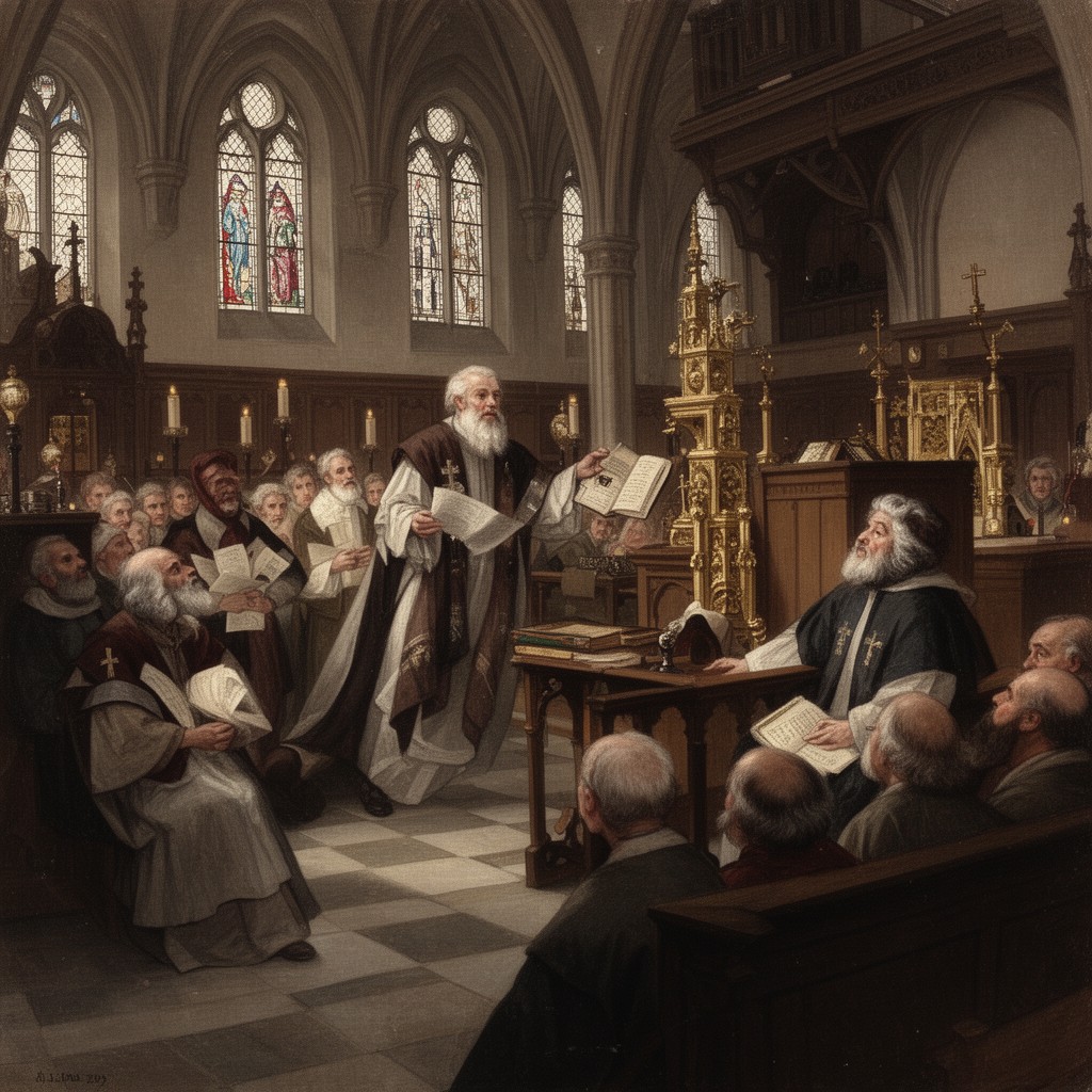 AI-generated illustration of Laudian religious reforms