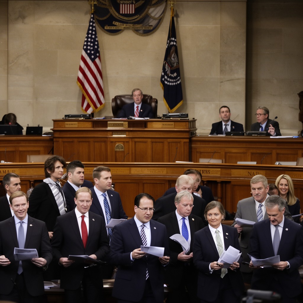 AI-generated illustration of United States Senate leadership