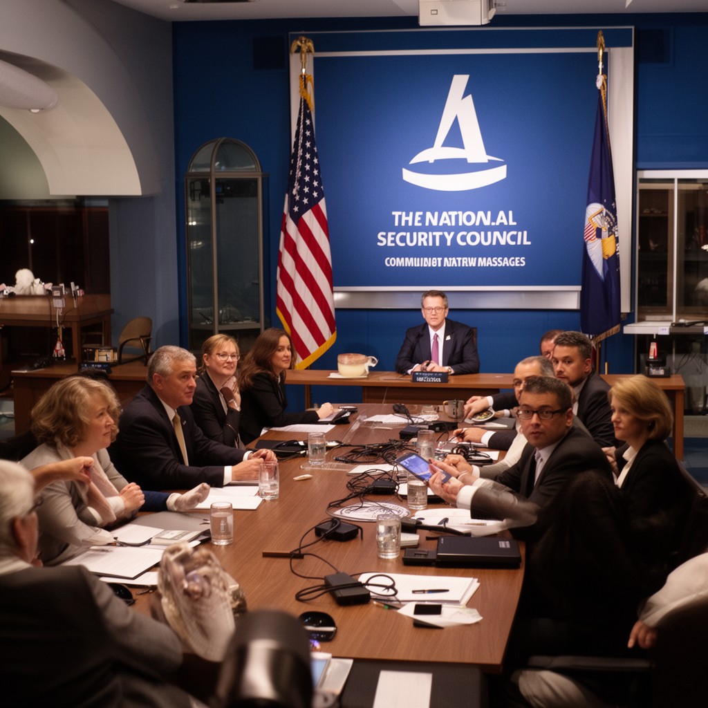 AI-generated illustration of National Security Council communications staff