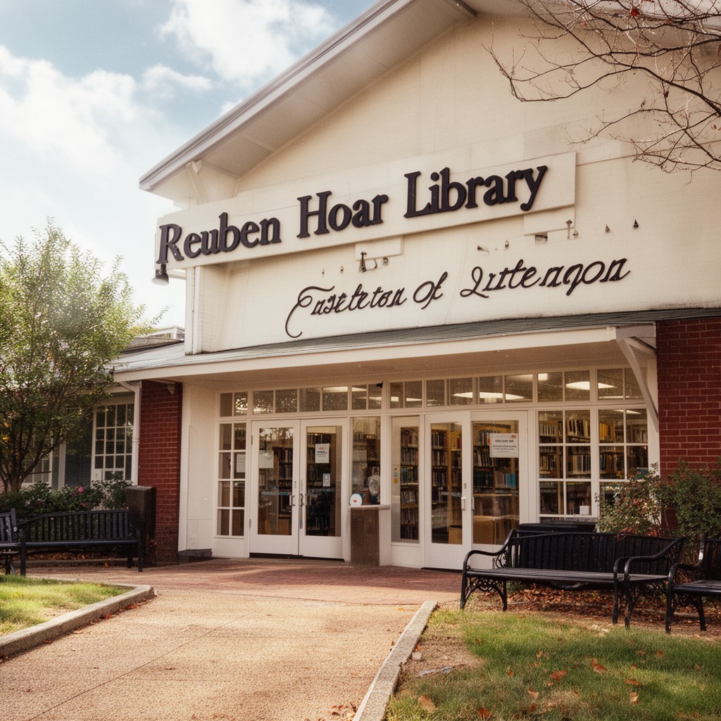 AI-generated illustration of Reuben Hoar Library