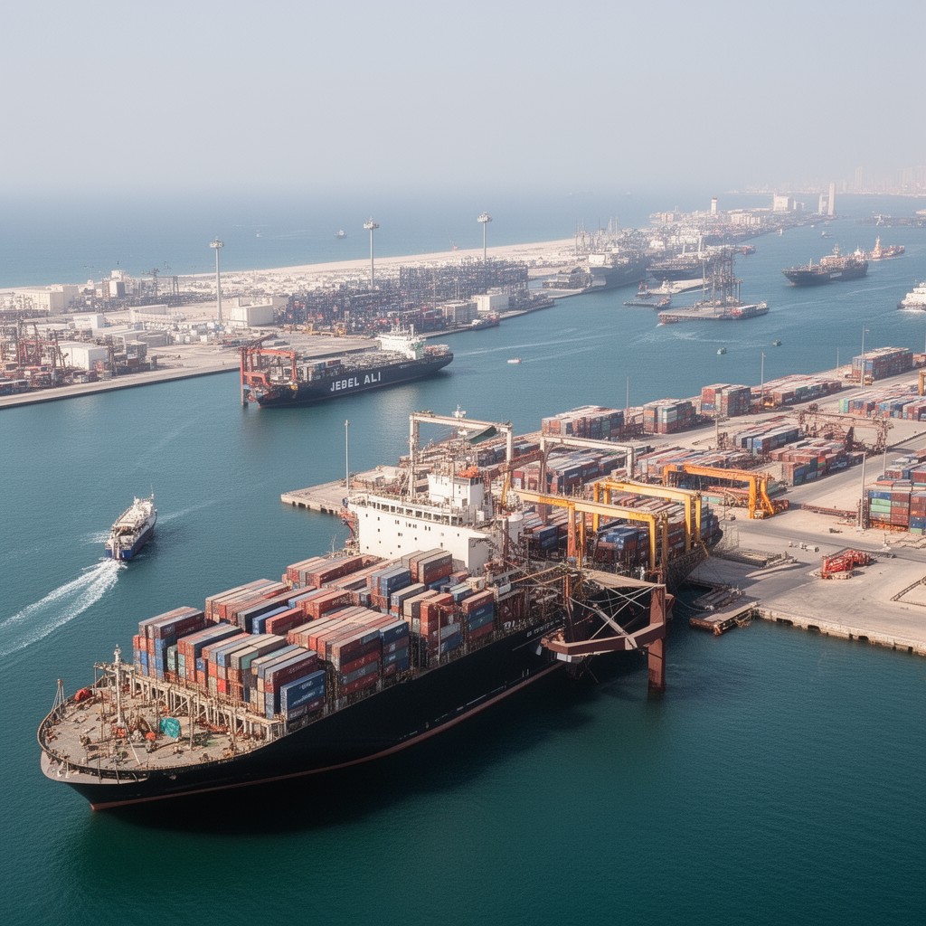 AI-generated illustration of Port of Jebel Ali