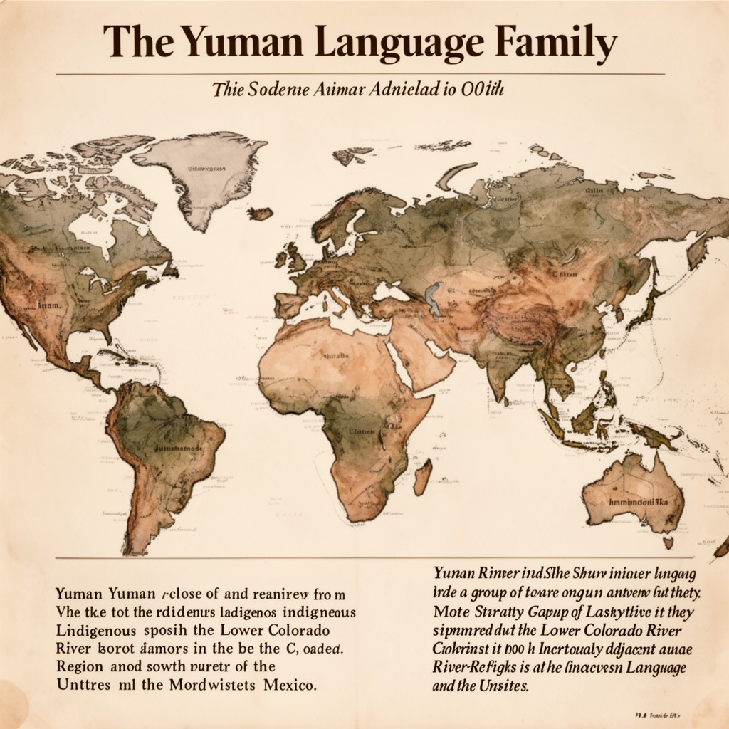 AI-generated illustration of Yuman language family