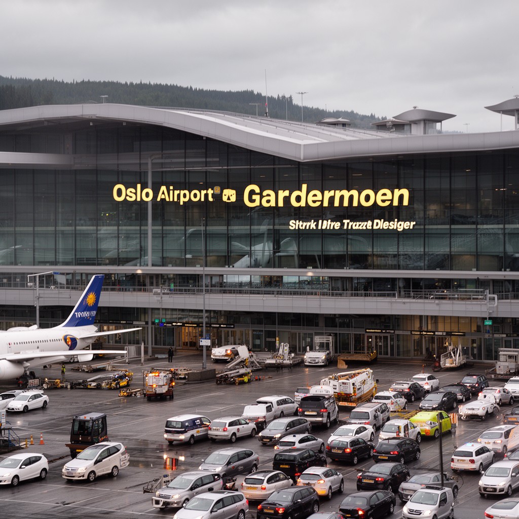 AI-generated illustration of Oslo Airport, Gardermoen