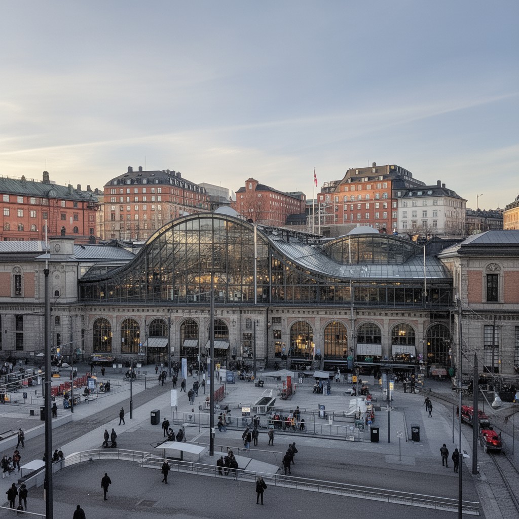 AI-generated illustration of Oslo Central Station