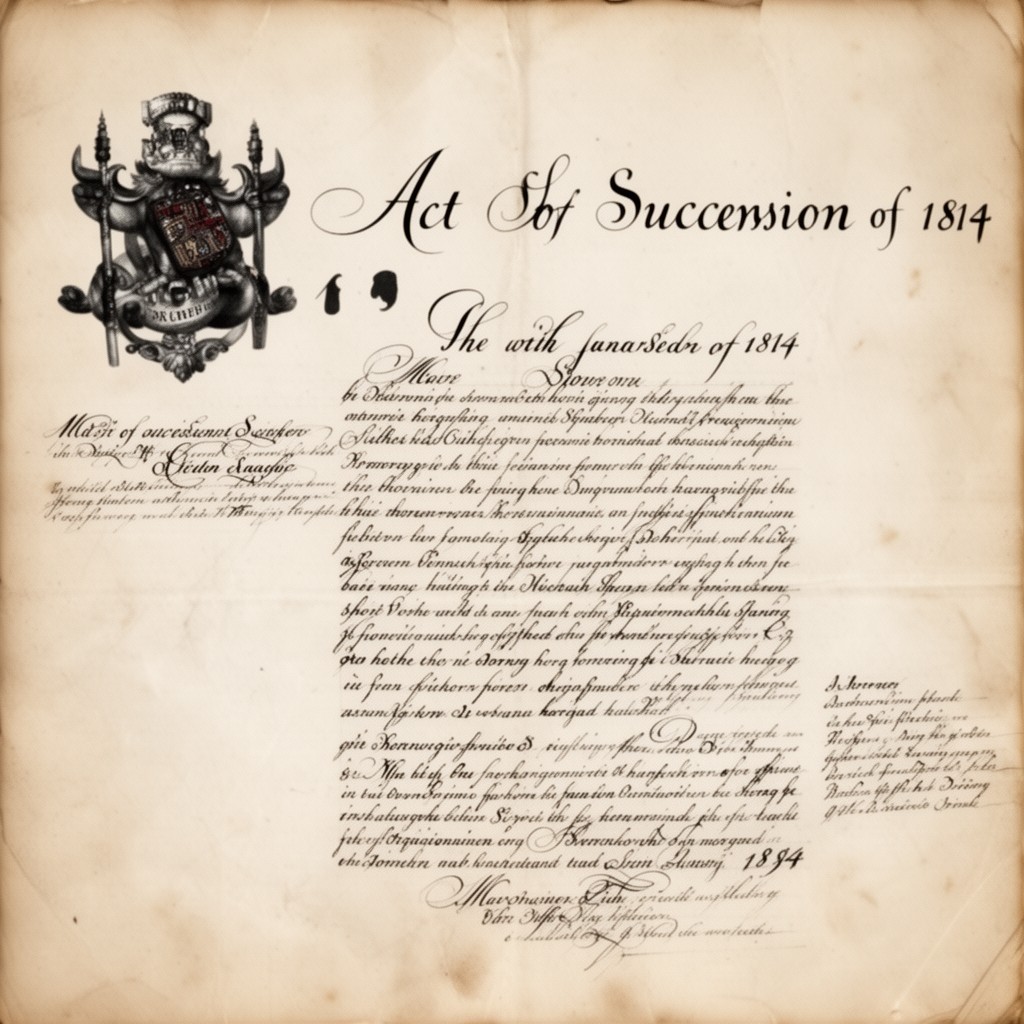 AI-generated illustration of Act of Succession of 1814