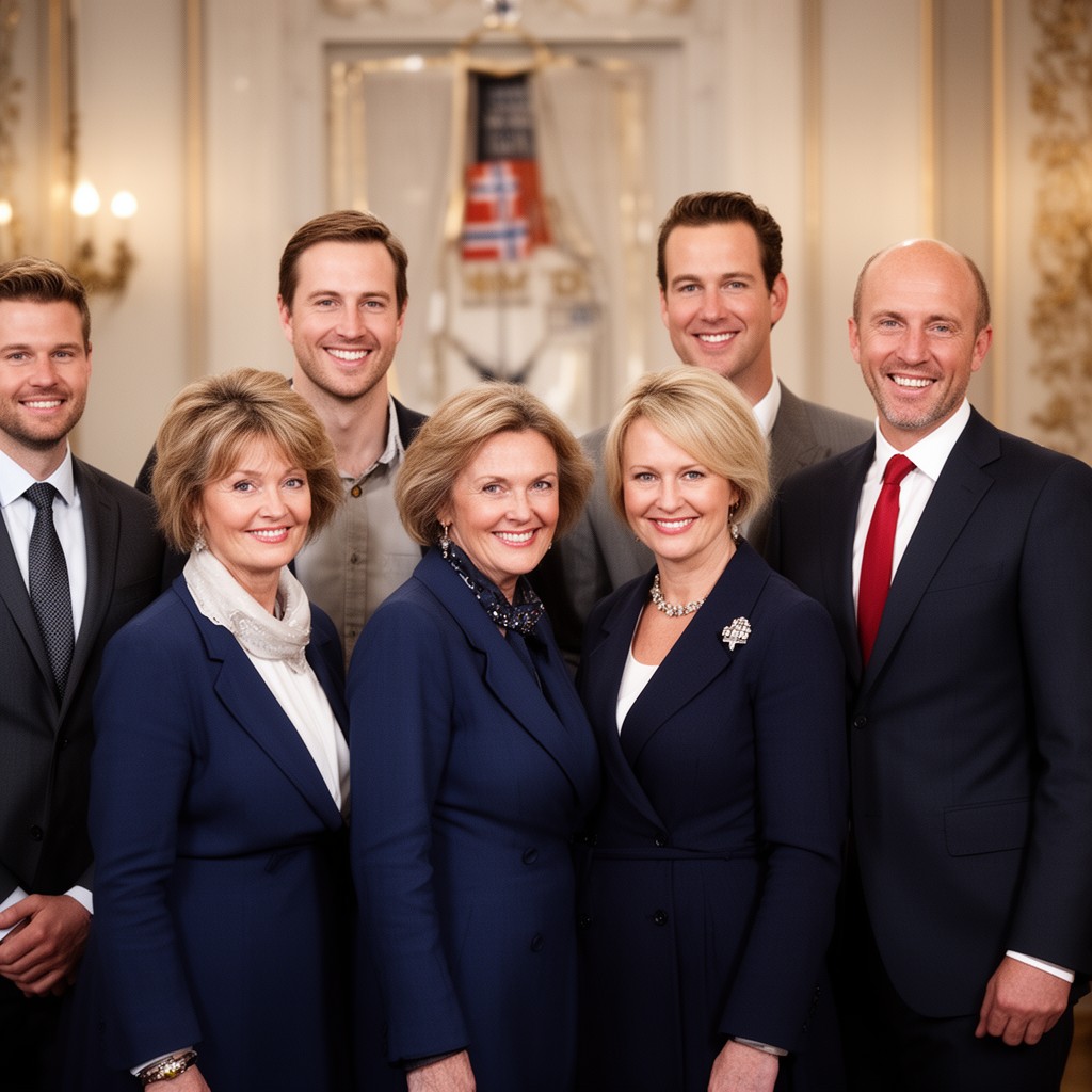 AI-generated illustration of Norwegian royal family