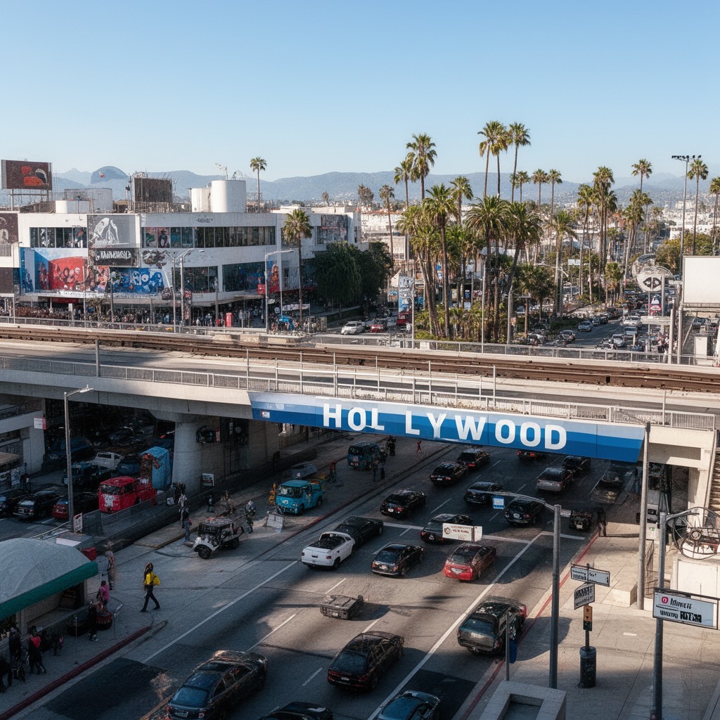 AI-generated illustration of B Line Hollywood segment