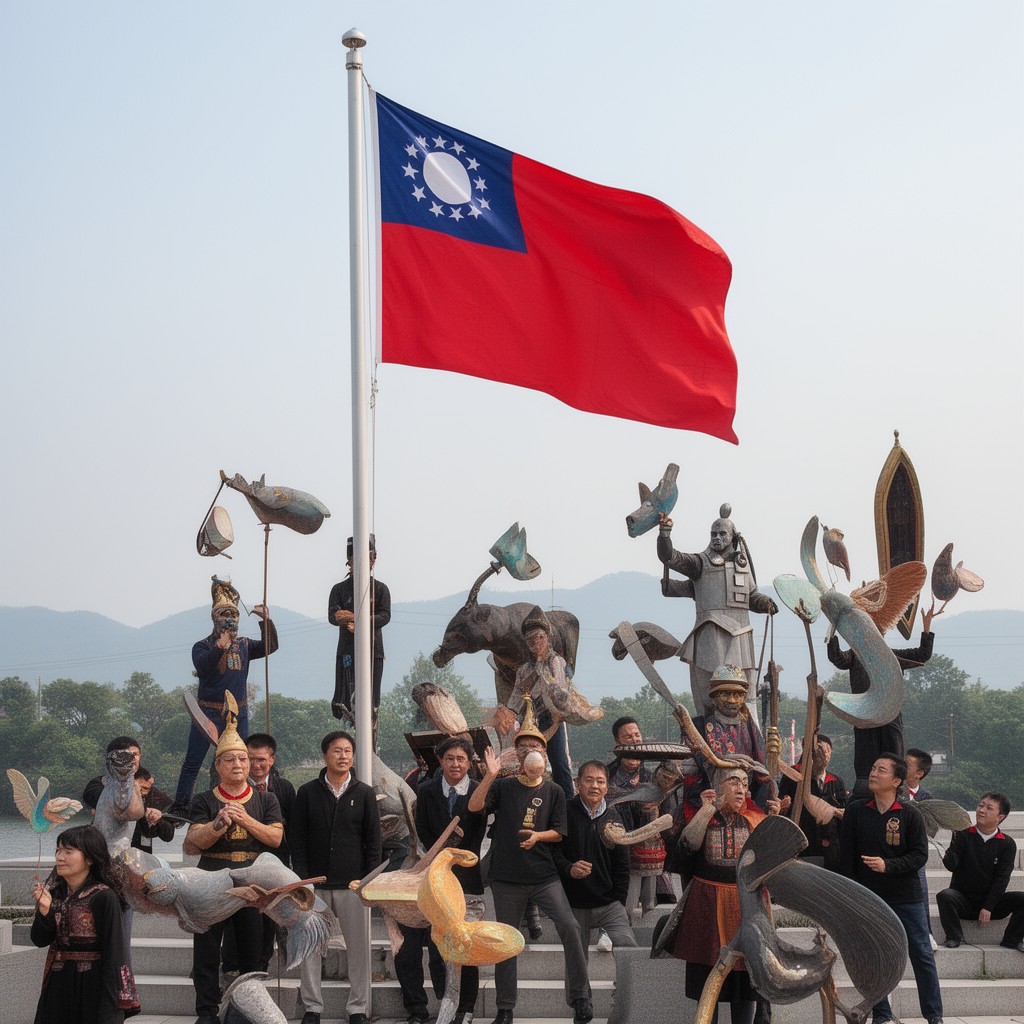 AI-generated illustration of National Flag Anthem of the Republic of China