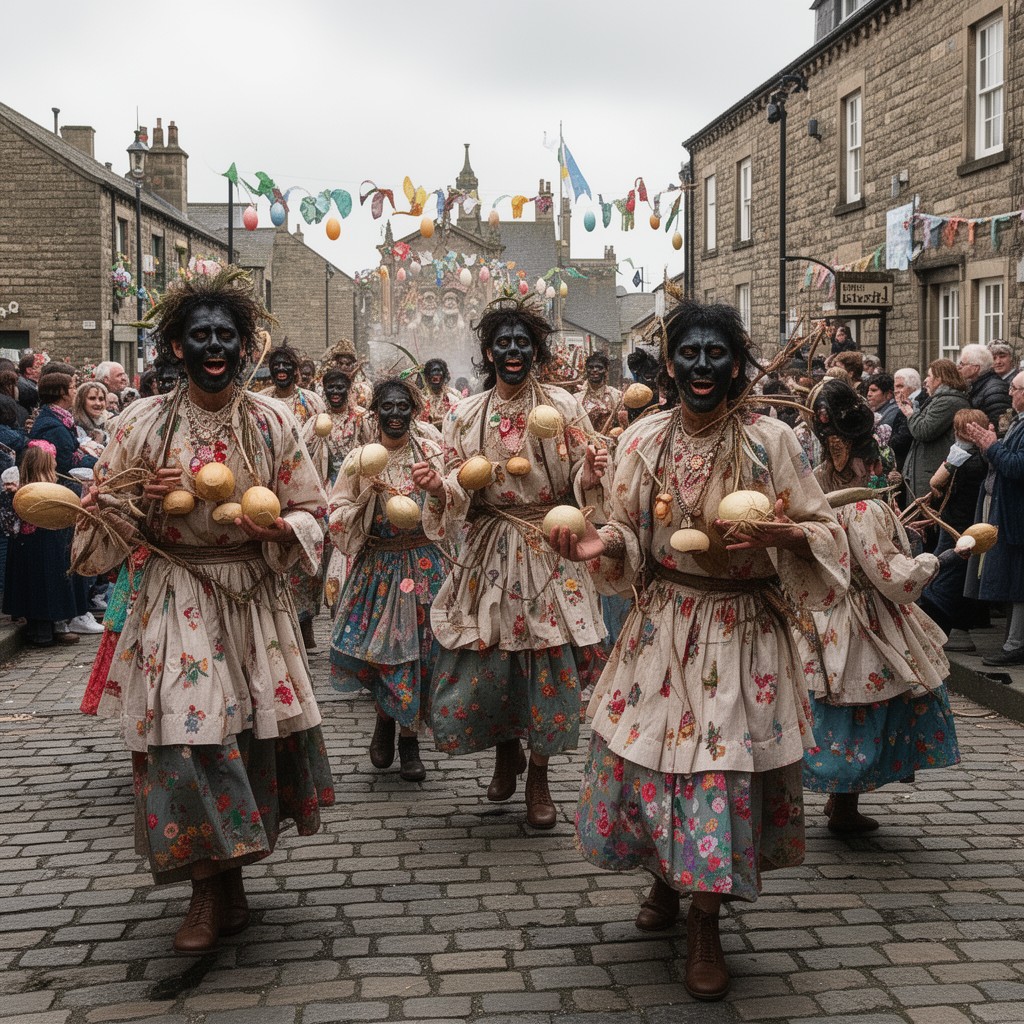 AI-generated illustration of Coconutters Easter Saturday procession