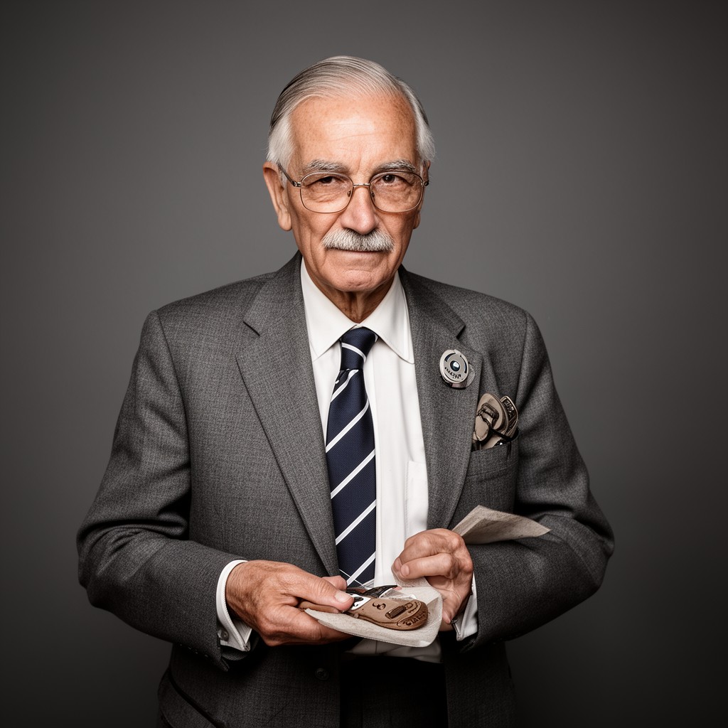 AI-generated illustration of Adolf Dassler