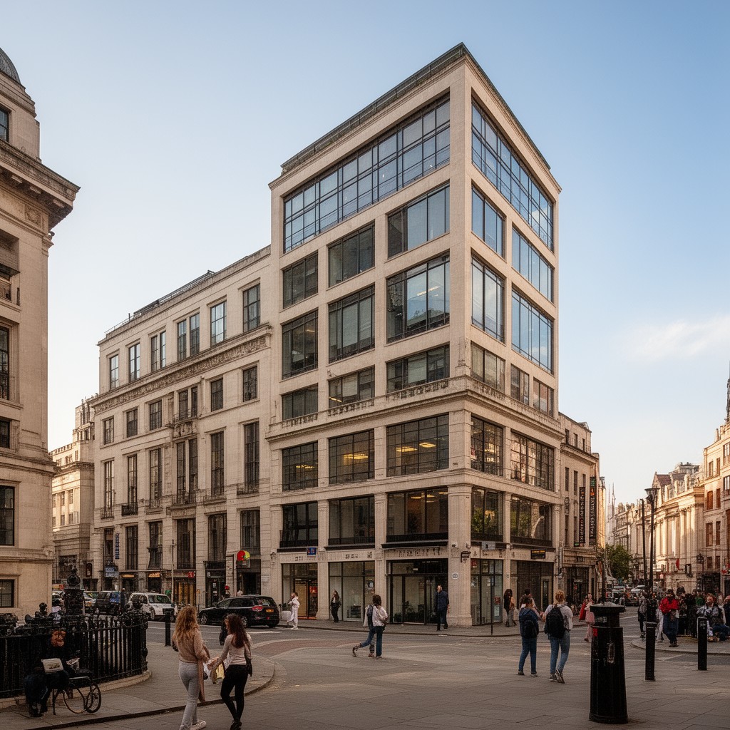 AI-generated illustration of Sanctuary Buildings, Great Smith Street, Westminster