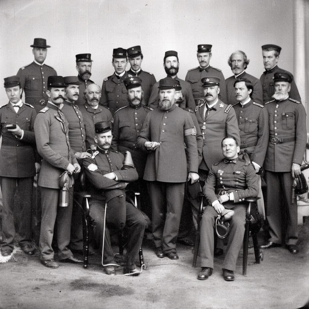 AI-generated illustration of Confederate military leadership