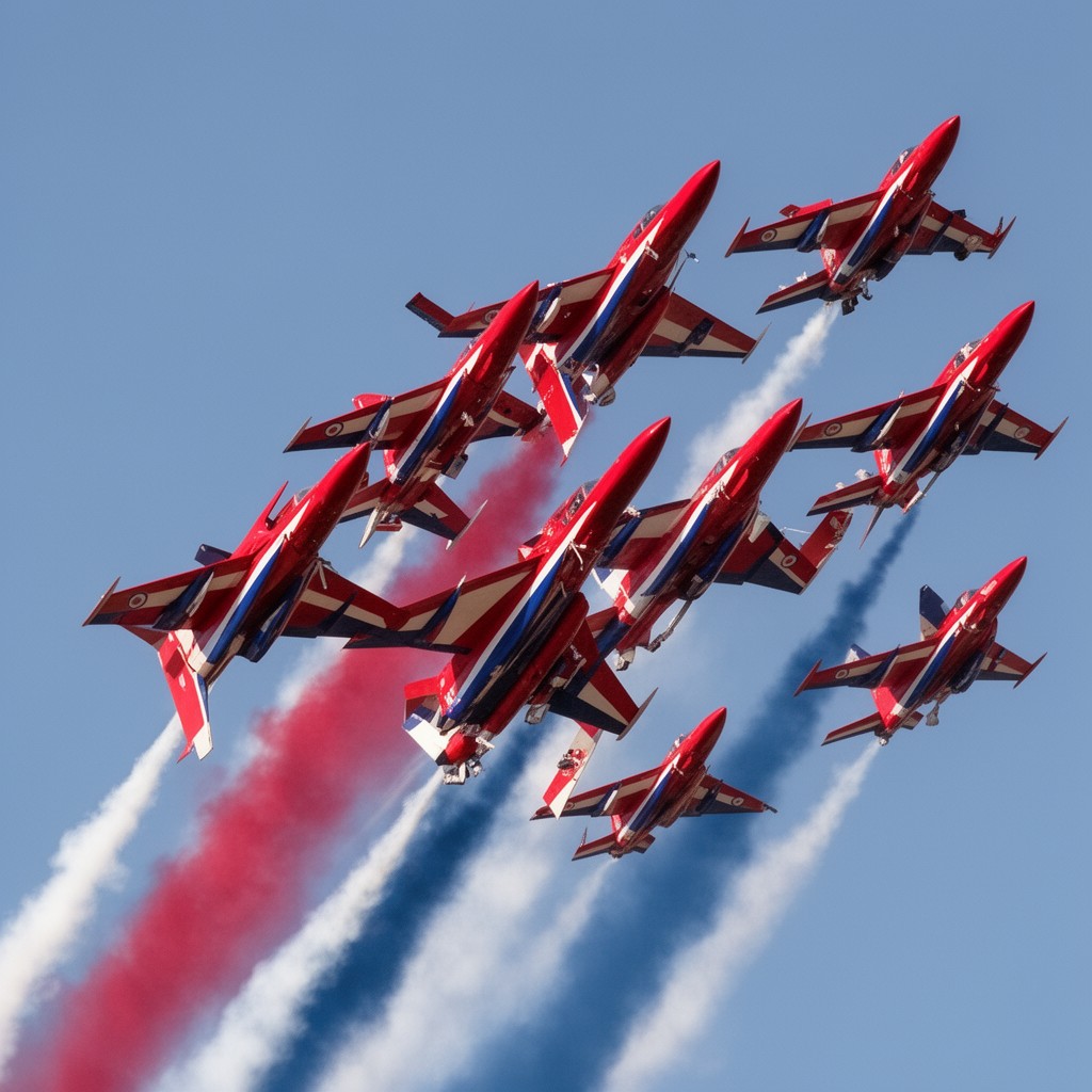 AI-generated illustration of RAF Aerobatic Team Red Arrows