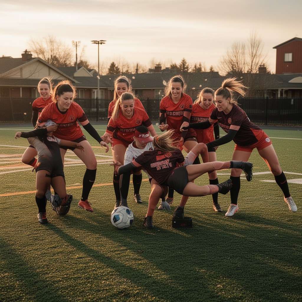 AI-generated illustration of Oregon State Beavers women’s soccer