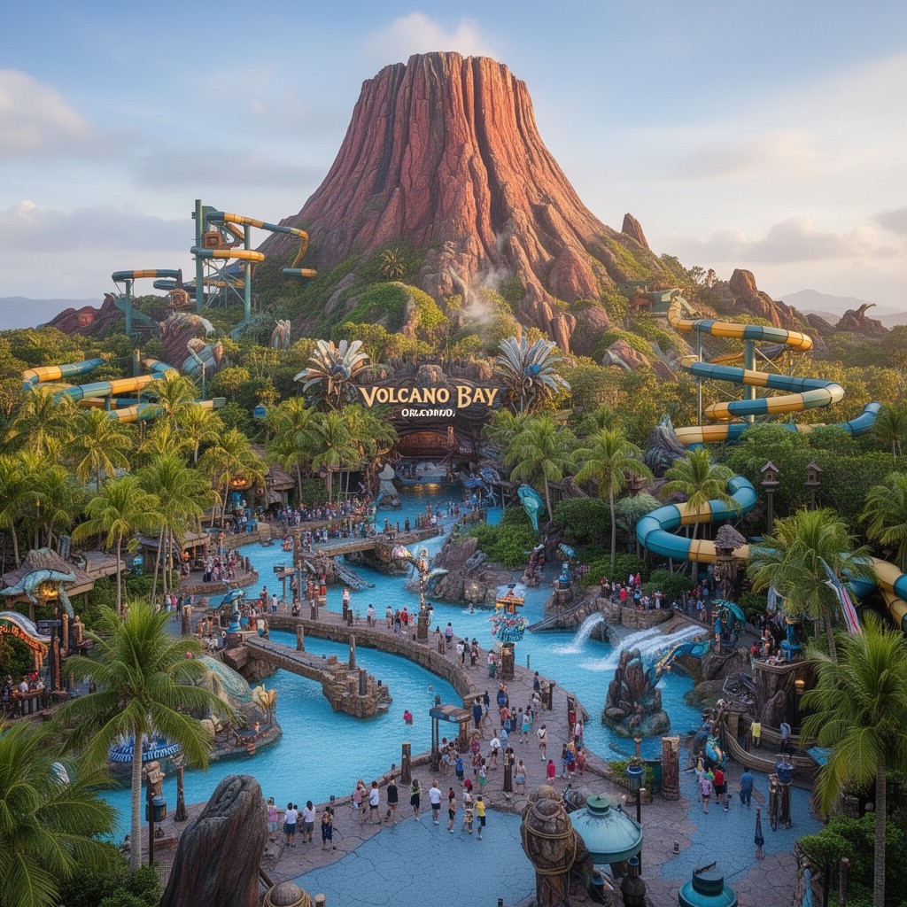 AI-generated illustration of Volcano Bay