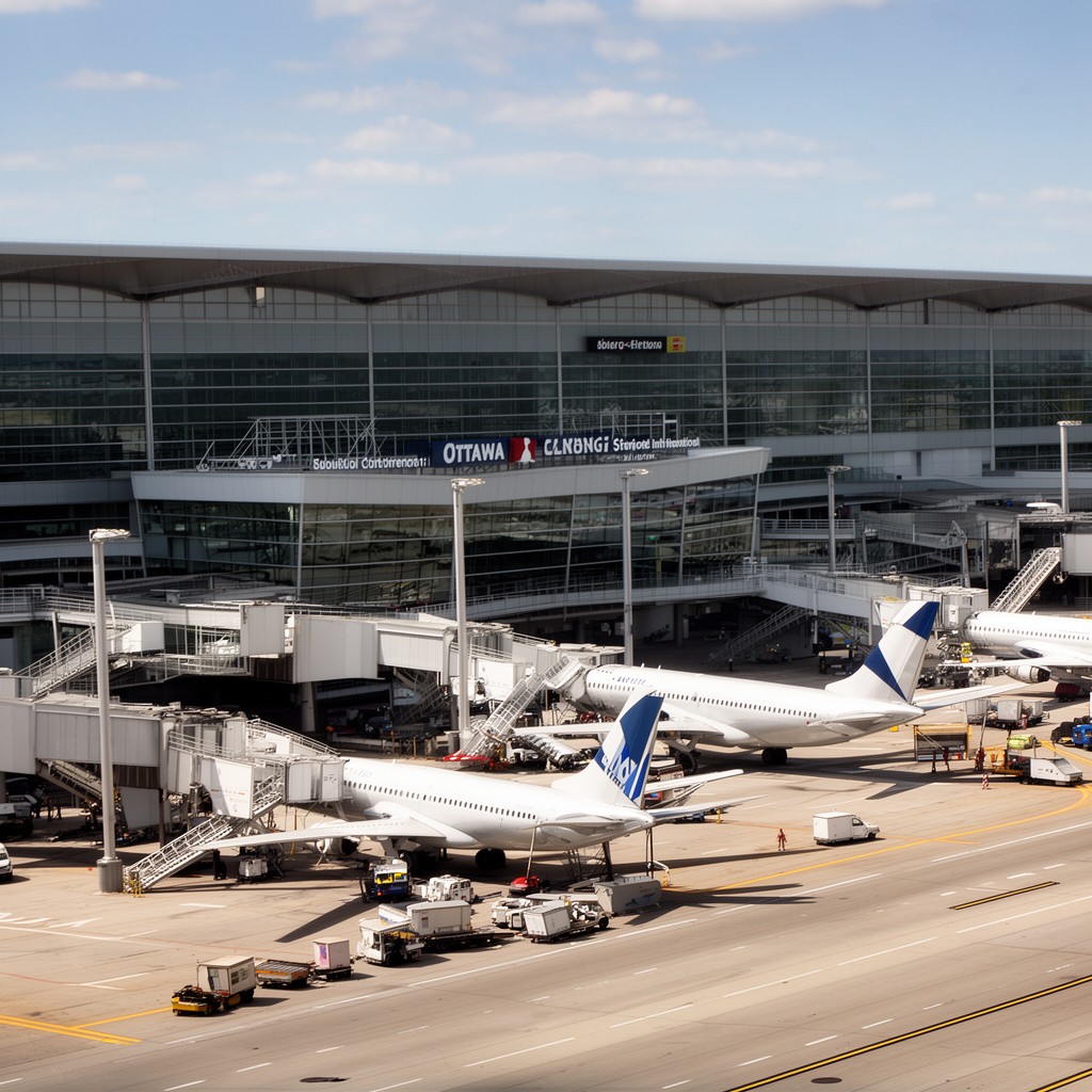 AI-generated illustration of Ottawa Macdonald–Cartier International Airport
