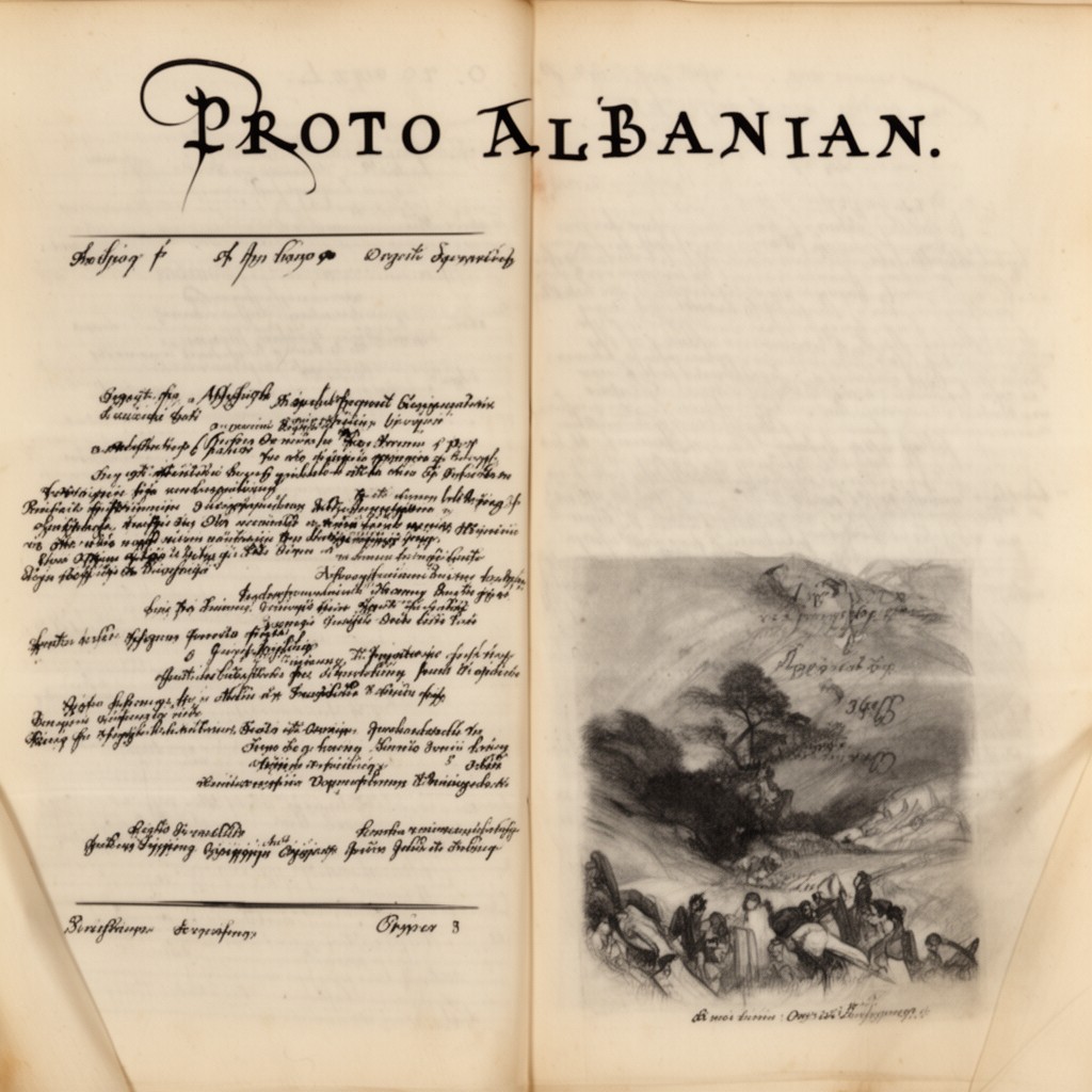 AI-generated illustration of Proto-Albanian
